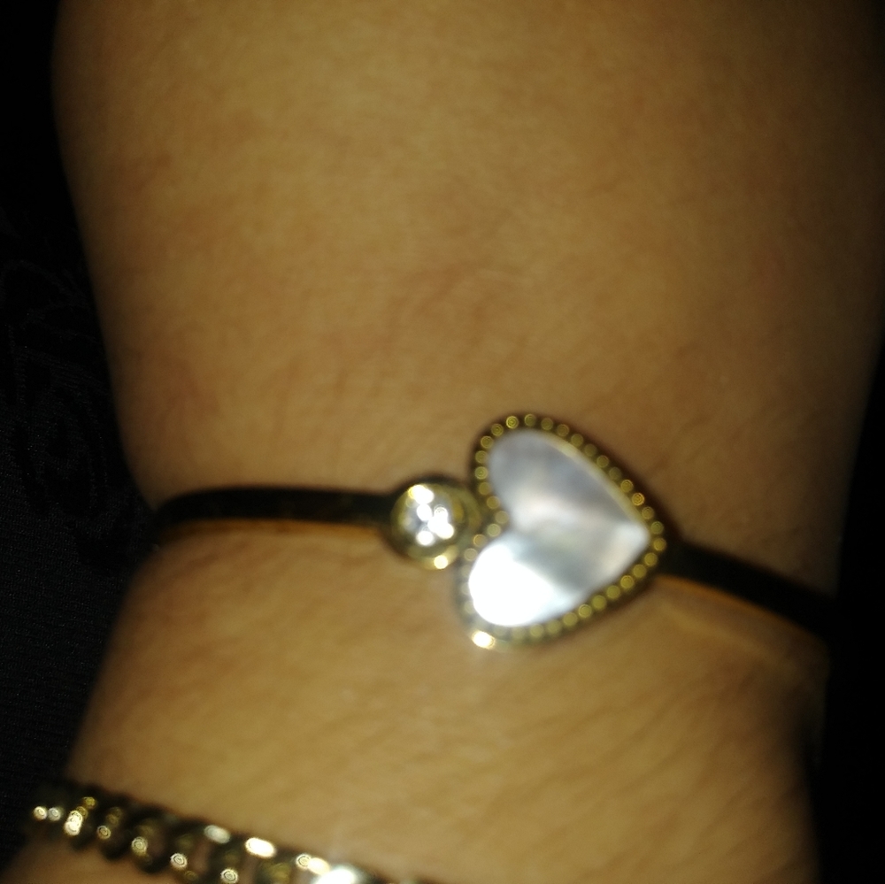 Stainless steel Heart hard bracelet